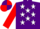 Silk - Purple, White stars, Red sleeves, Purple and Red quartered cap