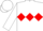Silk - White, red triple diamond emblem, red