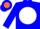 Silk - Blue, Orange ''J'  on White disc, Orange