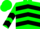 Silk - NEON GREEN, black 'V' & chevrons on