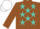 Silk - Brown, turquoise stars, white cap