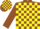 Silk - Brown, Yellow Blocks, Brown Sleeves,