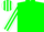 Silk - Green, white 'V', green stripes on white