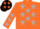 Silk - ORANGE, black 'E', silver stars, orange