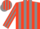 Silk - SCARLET and grey stripes, scarlet