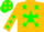 Silk - Gold, green star, green stars on