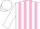 Silk - White, pink stripes, white cap