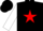 Silk - Black, red star, white sleeves, white