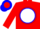 Silk - Red, blue circle 'TT' on white disc on