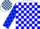 Silk - White, royal blue 'IV', blue blocks on