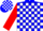 Silk - Blue and  White Blocks, Red Sleeves