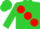 Silk - Lime Green, Red large spots