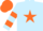 Silk - Light Blue, Orange star, hooped sleeves, Orange cap