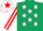 Silk - Dark Green, White stars, White and Red striped sleeves, White cap, Red star