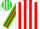 Silk - White, Green and Red Stripes
