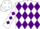 Silk - White, purple diamonds on back, purple