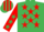 Silk - EMERALD GREEN, red stars, red sleeves, emerald green stars, red & emerald green striped cap