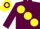 Silk - MAROON, large yellow spots, hooped cap