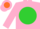 Silk - Pink, Orange 'TWM' on Lime Green disc,
