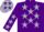 Silk - Purple, Silver Stars