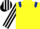 Silk - Yellow, Dark Blue epaulets, Black and White striped sleeves and cap
