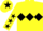Silk - Yellow, Black triple diamond, stars on sleeves and star on cap
