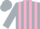 Silk - SILVER, pink stripes, silver cap