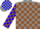 Silk - Grey, blue and brown blocks, blue