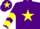 Silk - Purple, yellow star, chevrons on sleeves, purple cap, yellow star