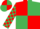 Silk - Red and emerald green (quartered), checked sleeves