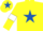 Silk - Yellow, Royal Blue star, Yellow sleeves, White armlets, Yellow cap, Royal Blue star