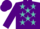 Silk - Purple, turquoise stars, purple cap