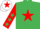 Silk - Emerald Green, Red star, Red sleeves, Emerald Green stars, White cap, Red star