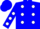 Silk - Blue, White Circled Blue 'T', White spots