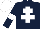 Silk - Dark Blue, White Cross of Lorraine, armlets and cap