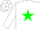 Silk - White, Green Star, Green Triangles,