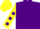 Silk - PURPLE, yellow sleeves, purple spots, yellow cap