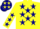 Silk - Yellow, Navy Blue Stars