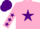 Silk - PINK, purple star, purple stars on sleeves, purple cap
