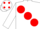 Silk - WHITE, large red spots, white cap, red spots