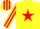 Silk - YELLOW, red star, striped sleeves & cap