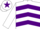 Silk - WHITE & PURPLE CHEVRONS, purple star on cap
