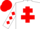 Silk - WHITE, red cross of lorraine, red diamonds on sleeves, red cap
