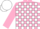 Silk - Pink, white blocks, white cap