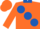 Silk - Orange, Royal Blue Collar and large spots,
