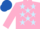 Silk - Pink, Light Blue stars, Pink sleeves, Royal Blue cap