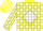 Silk - Yellow, white diamond, white blocks on