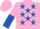 Silk - Pink, Royal Blue stars, halved sleeves, Pink cap