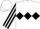 Silk - White, black triple diamond, black and white striped sleeves, white cap