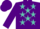 Silk - Purple, turquoise stars, turquoise star